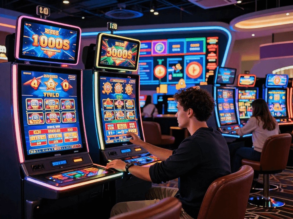 Expérience immersive de casino en ligne avec jeux variés et ambiance dynamique.