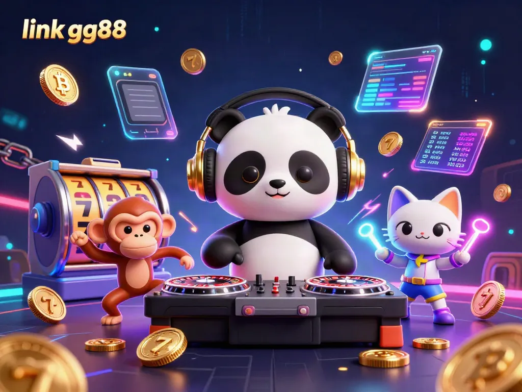 Engage with thrilling gaming action at link gg88 featuring vibrant cartoon characters and exciting casino elements.
